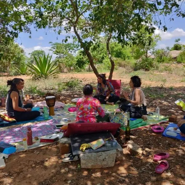 A spiritual healing circle guided by Vibha Gurtu